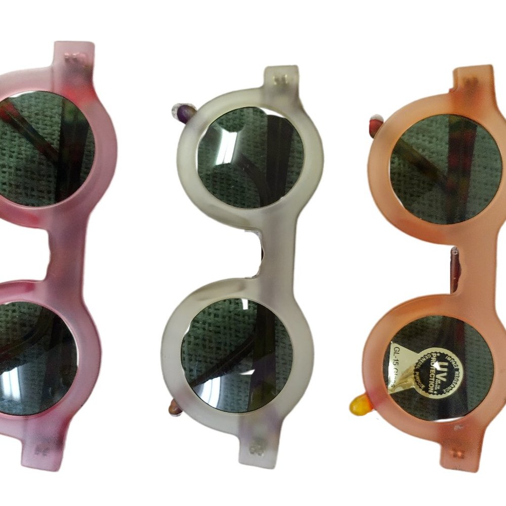 DEADSTOCK Authentic Vintage Lucite Circle Hippie Sunglasses AWESWOME AND UNIQUE